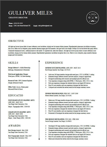 extended pack resume template