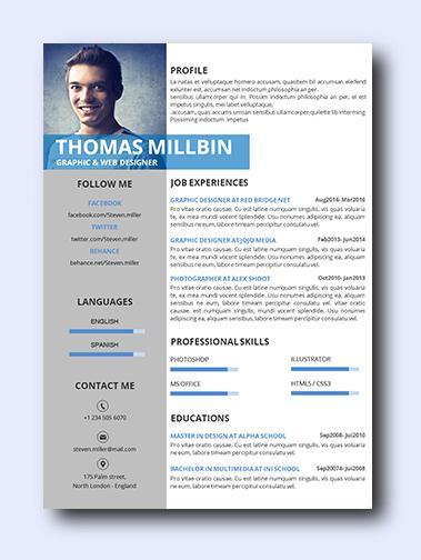 modern right resume template