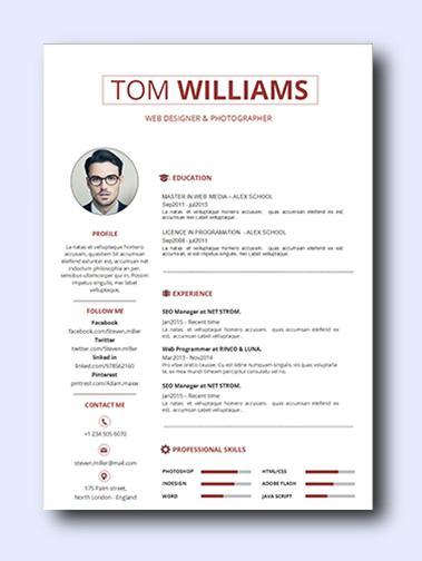 chestnut resume template