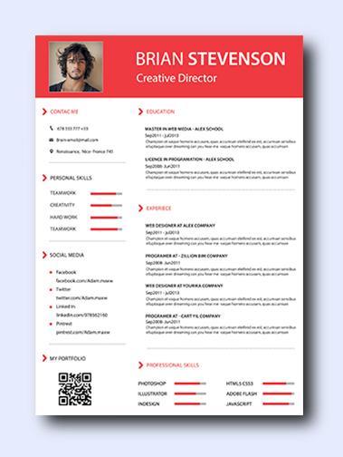 modern pink resume template