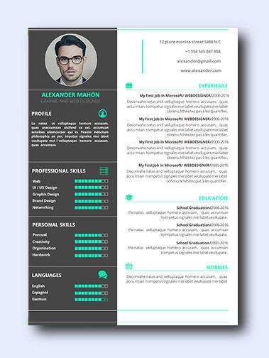 gray contrast resume template