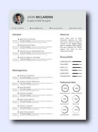smoke gray resume template
