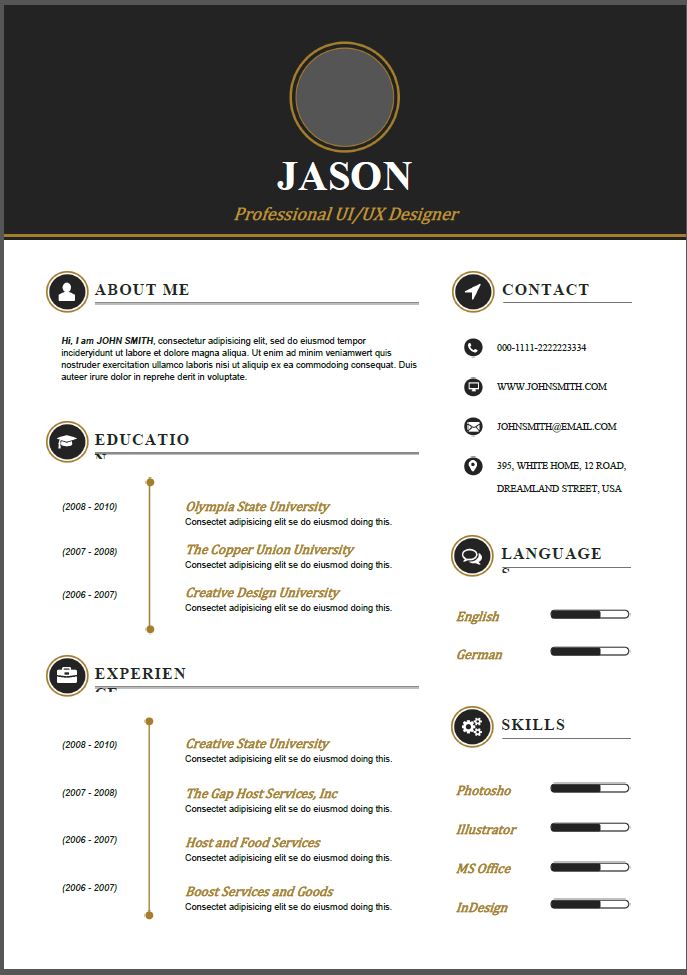 the elegant resume template