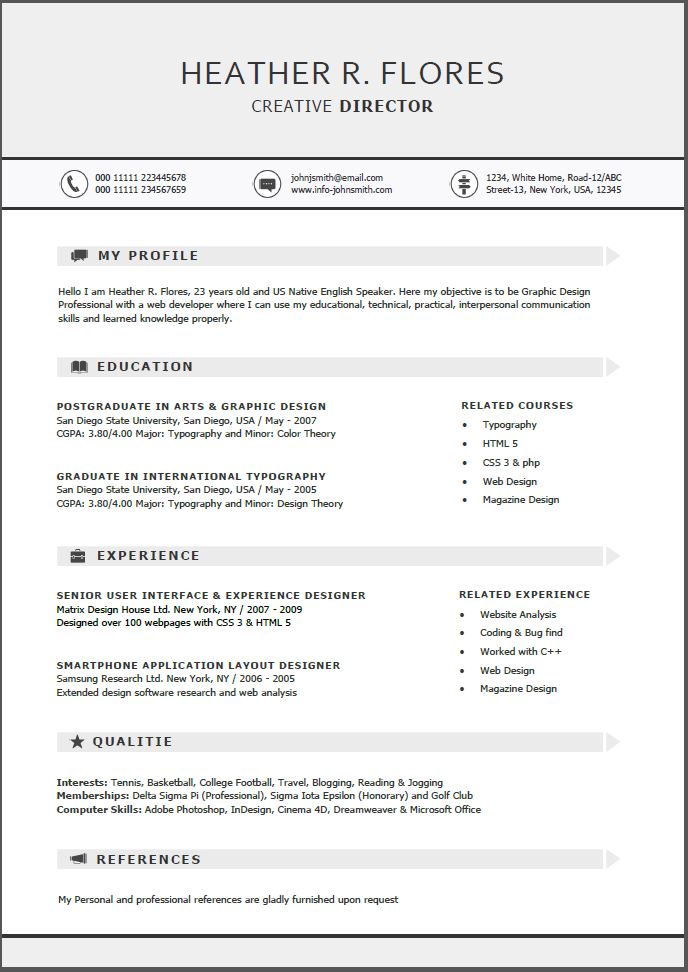 4 in 1 timeless resume template
