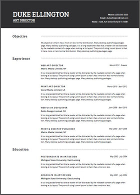 two pages classic resume template